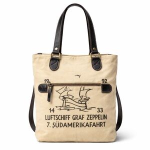 Clea Ray Zeppelin Shoulder Bag NWT Upcycled Canvas Zip Tote